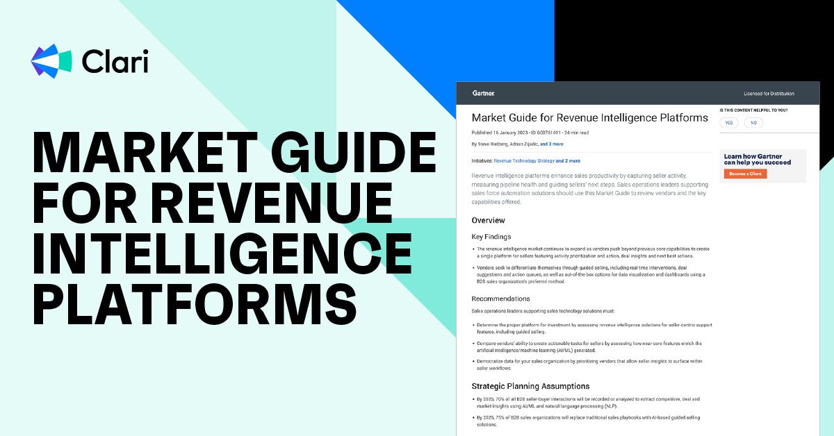 See Gartner® Market Guide for Revenue Intelligence Platforms